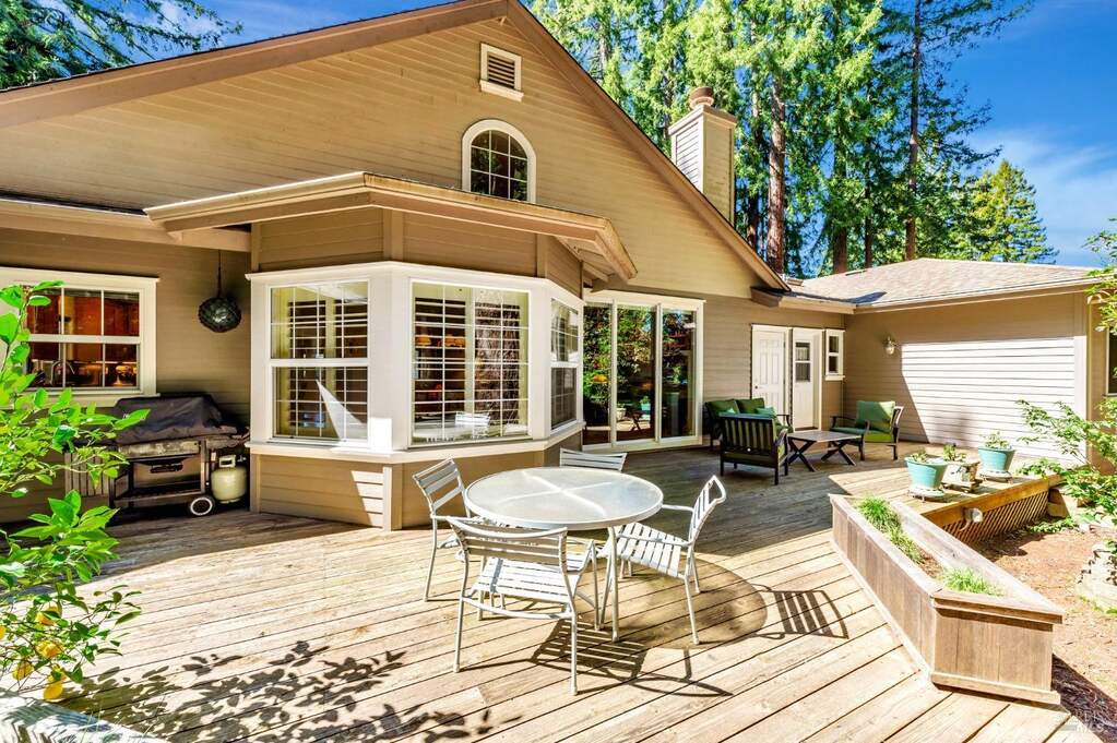 Escape to the sundrenched back yard and enjoy peace and tranquility. at 14375 Occidental Road, Sebastopol, CA 95472
