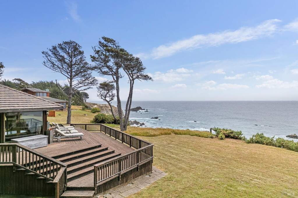 White and blue water views on Ninive Dr... at 22100 Ninive Drive, Jenner, CA 95450