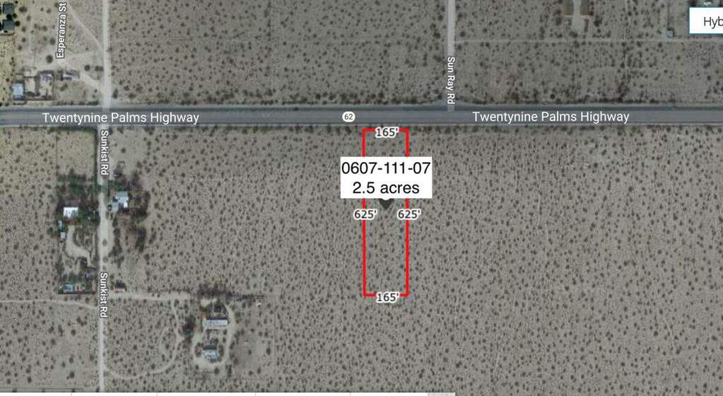 2 .5 Acres On Hwy 62 Near Sunkist Highway, Joshua Tree, CA 92252