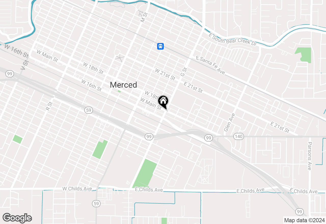 Map of 2 W Main Street, Merced, CA 95340
