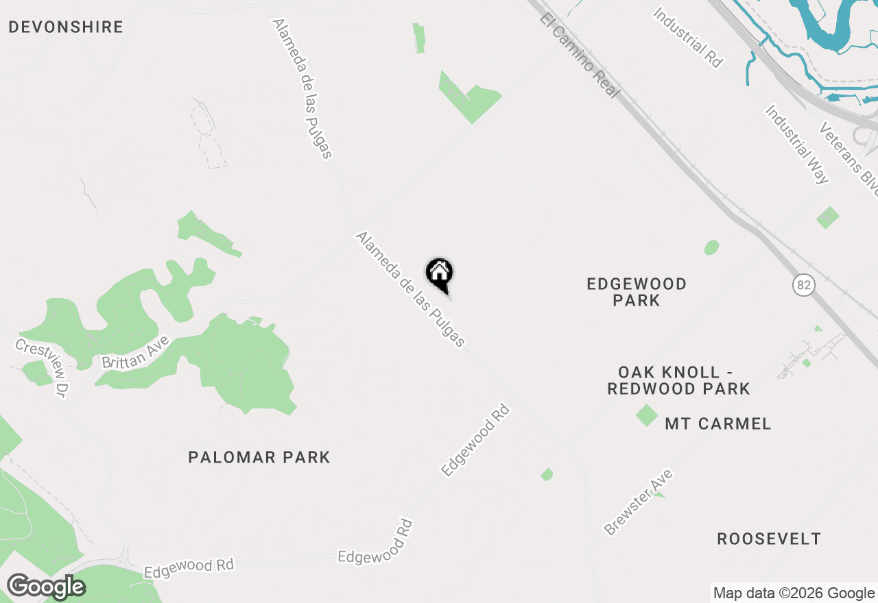 Map of 50 Hilltop Drive, San Carlos, CA 94070