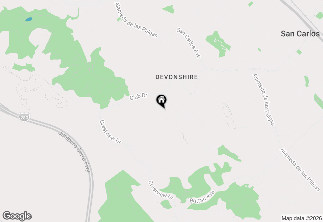 Map of 354 Devonshire Boulevard, San Carlos, CA 94070