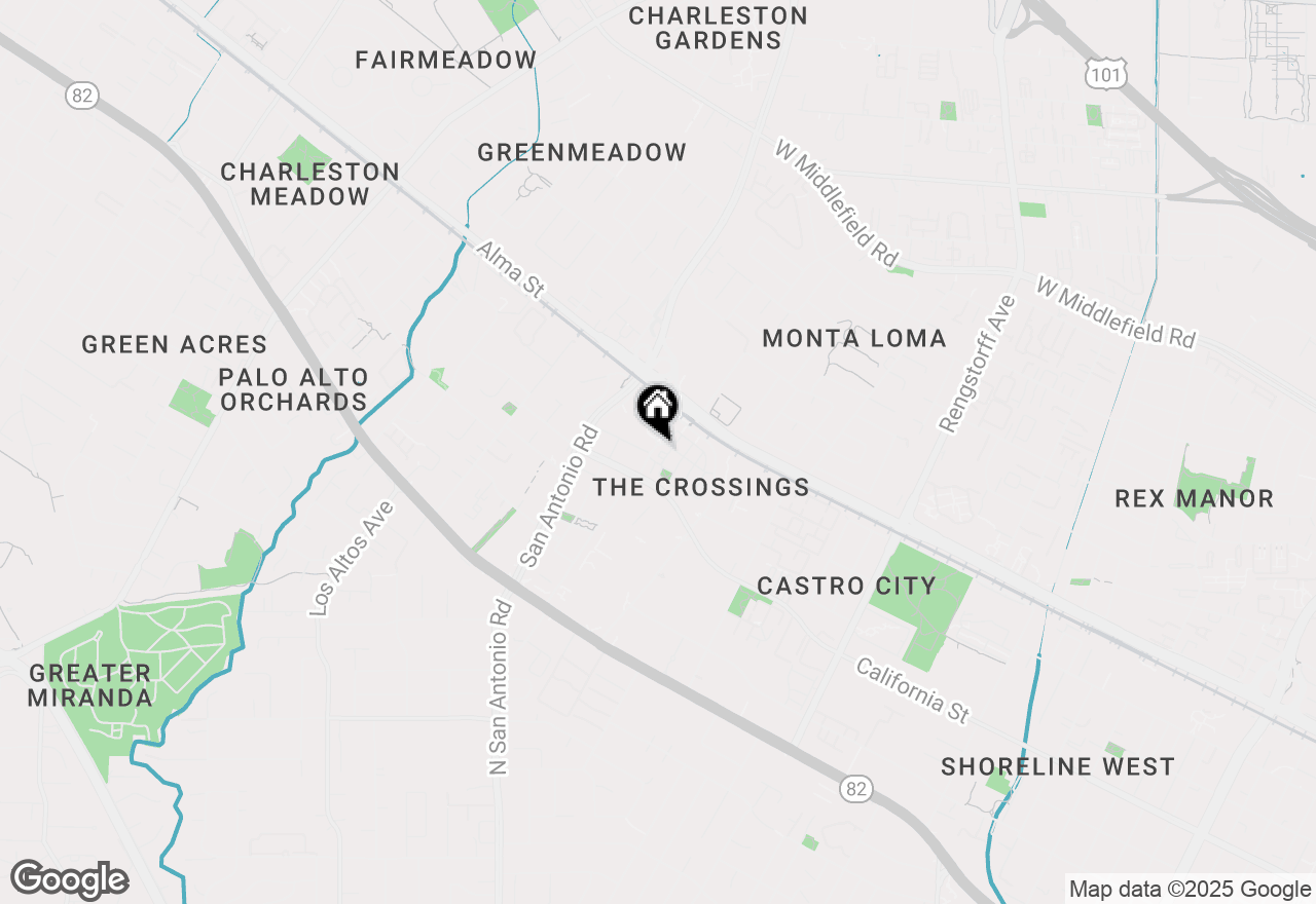 Map of 133 Pacchetti Way, Mountain View, CA 94040