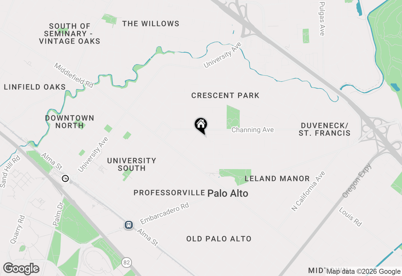 Map of 863 Melville Avenue, Palo Alto, CA 94301