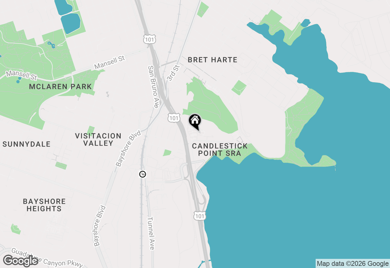 Map of 118 W Crystal Cove Terrace, San Francisco, CA 94134