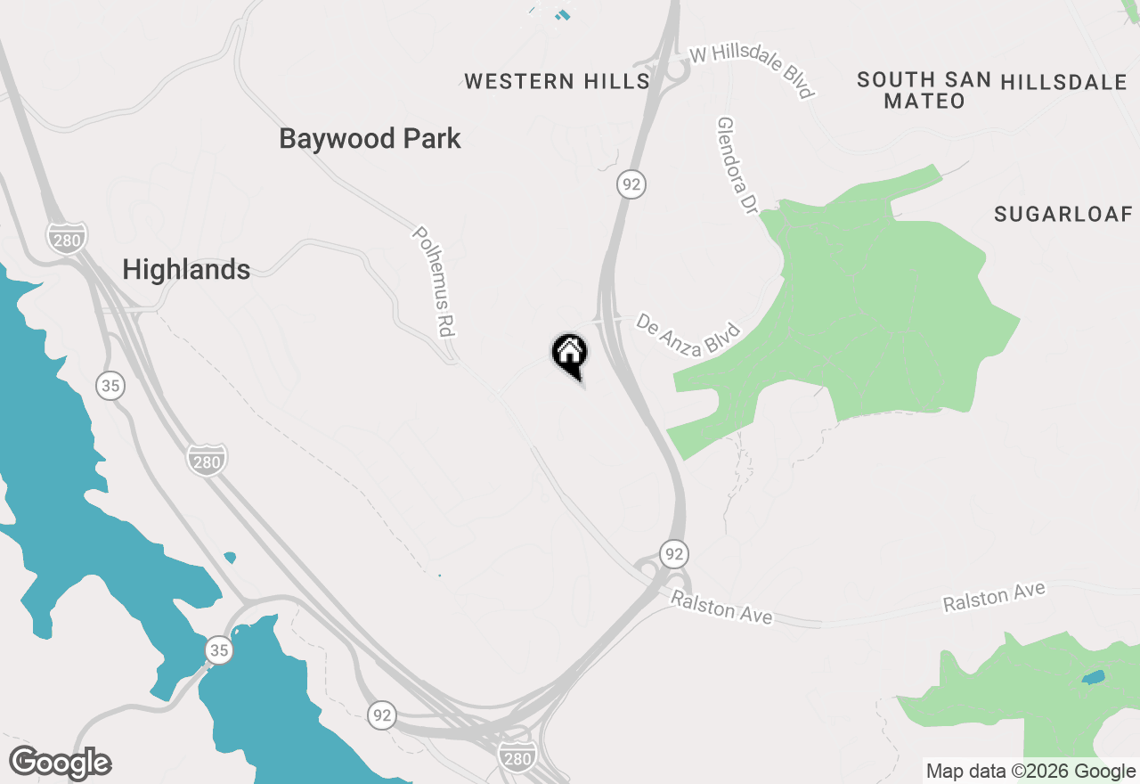 Map of 2036 Queens Lane, San Mateo, CA 94402