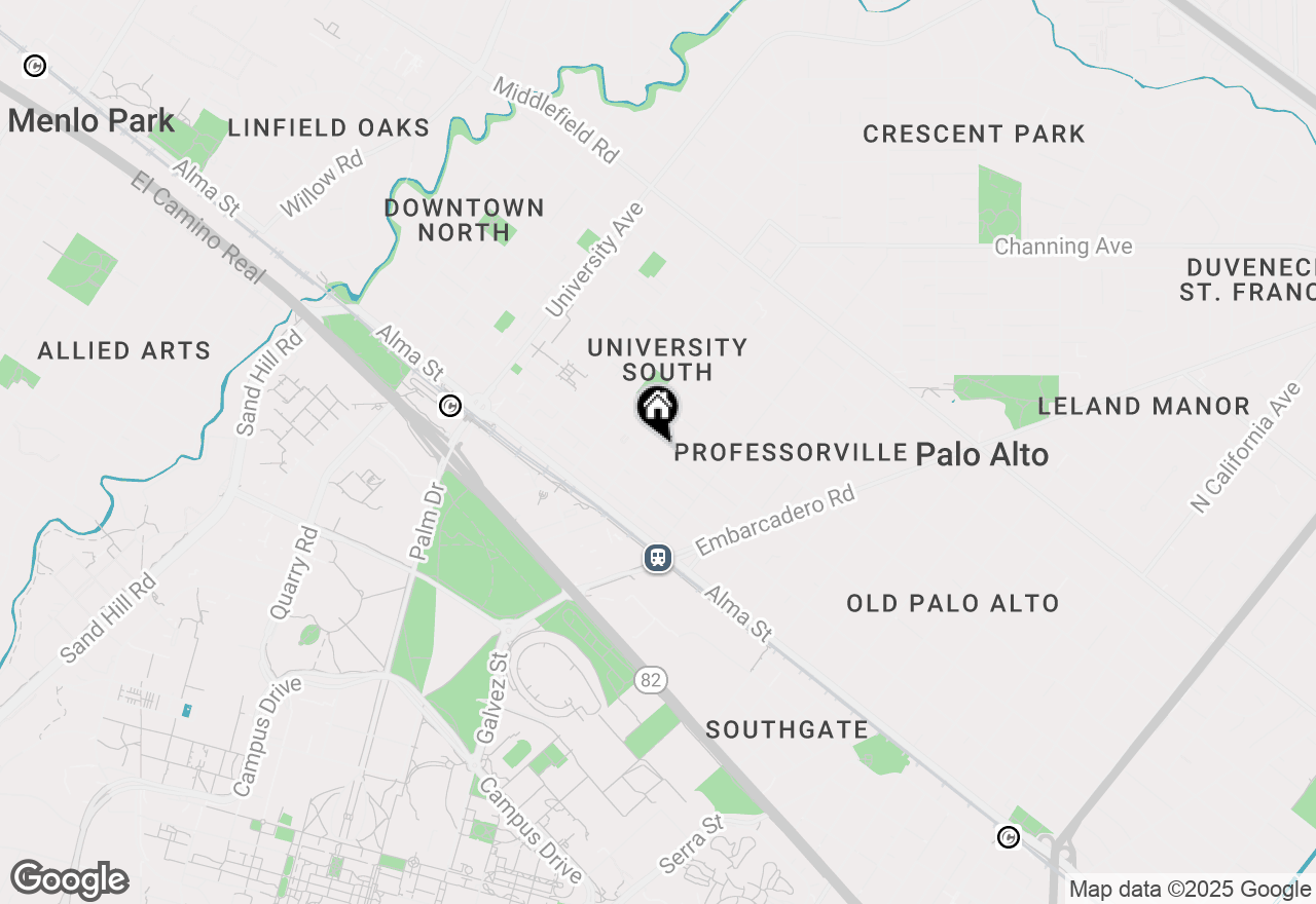 Map of 927 Ramona, Palo Alto, CA 94301