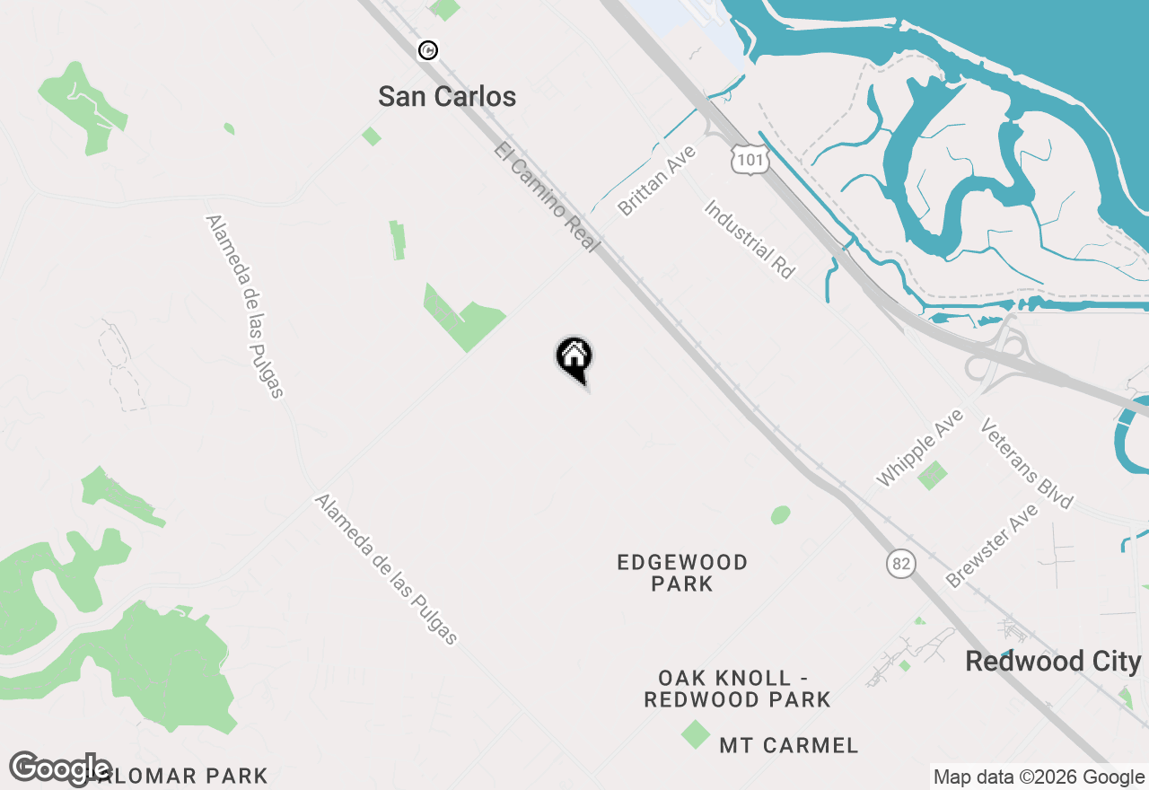 Map of 1388 Woodland Avenue, San Carlos, CA 94070