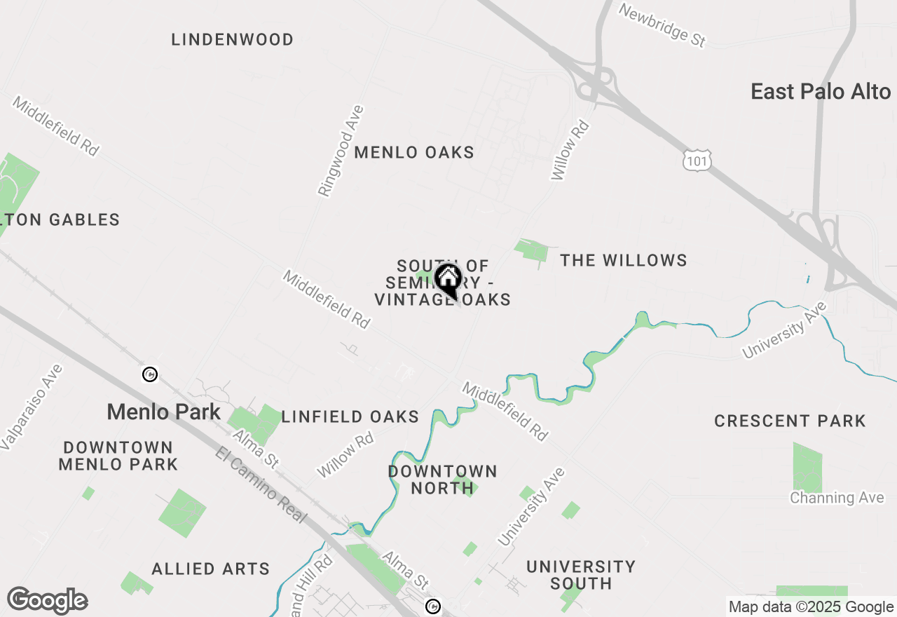 Map of 227 Santa Margarita Avenue, Menlo Park, CA 94025