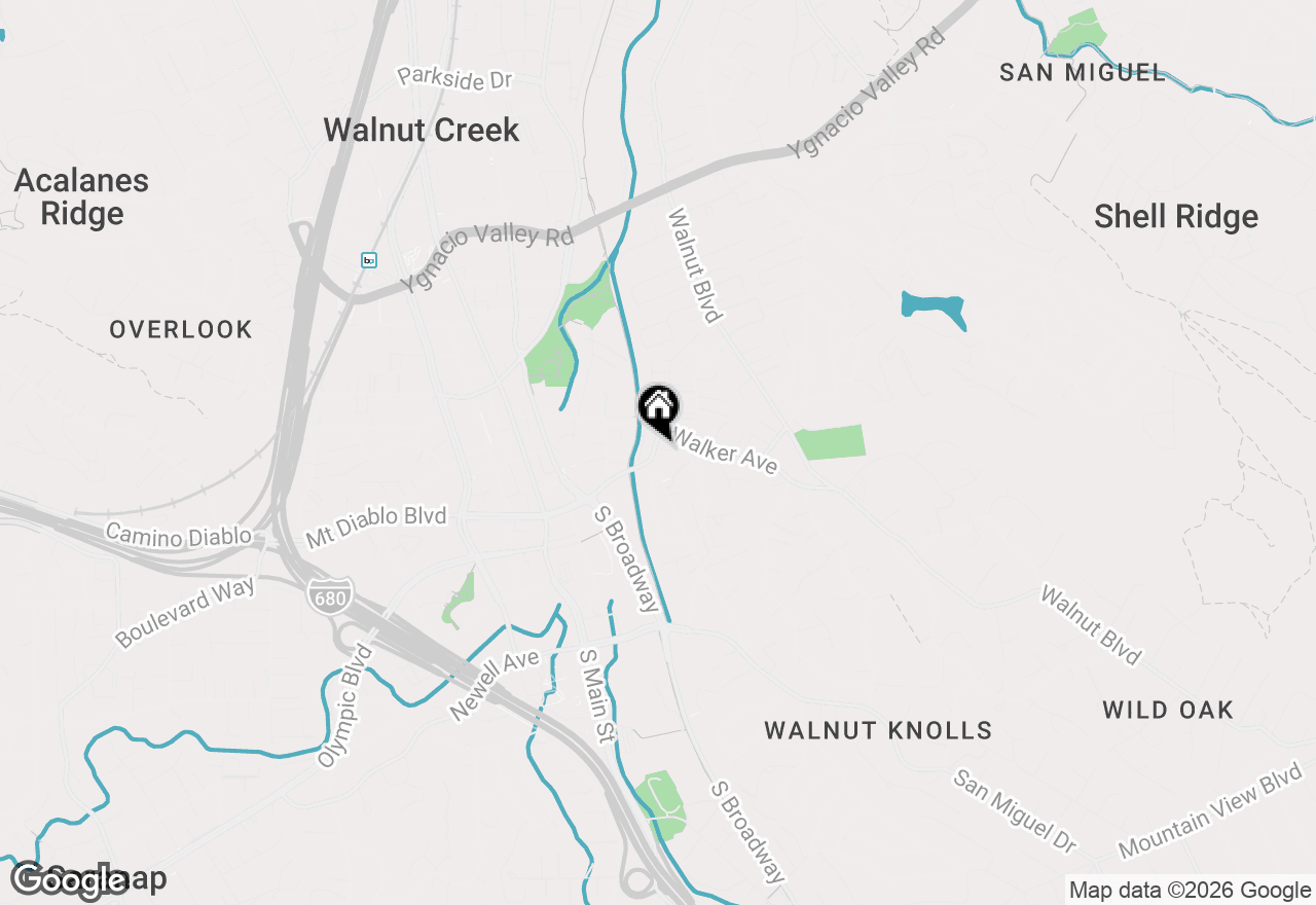 Map of 1680 San Miguel Dr, Walnut Creek, CA 94596