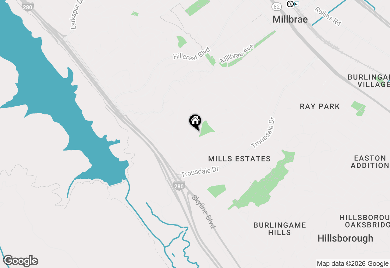 Map of 1361 Encina Drive, Millbrae, CA 94030