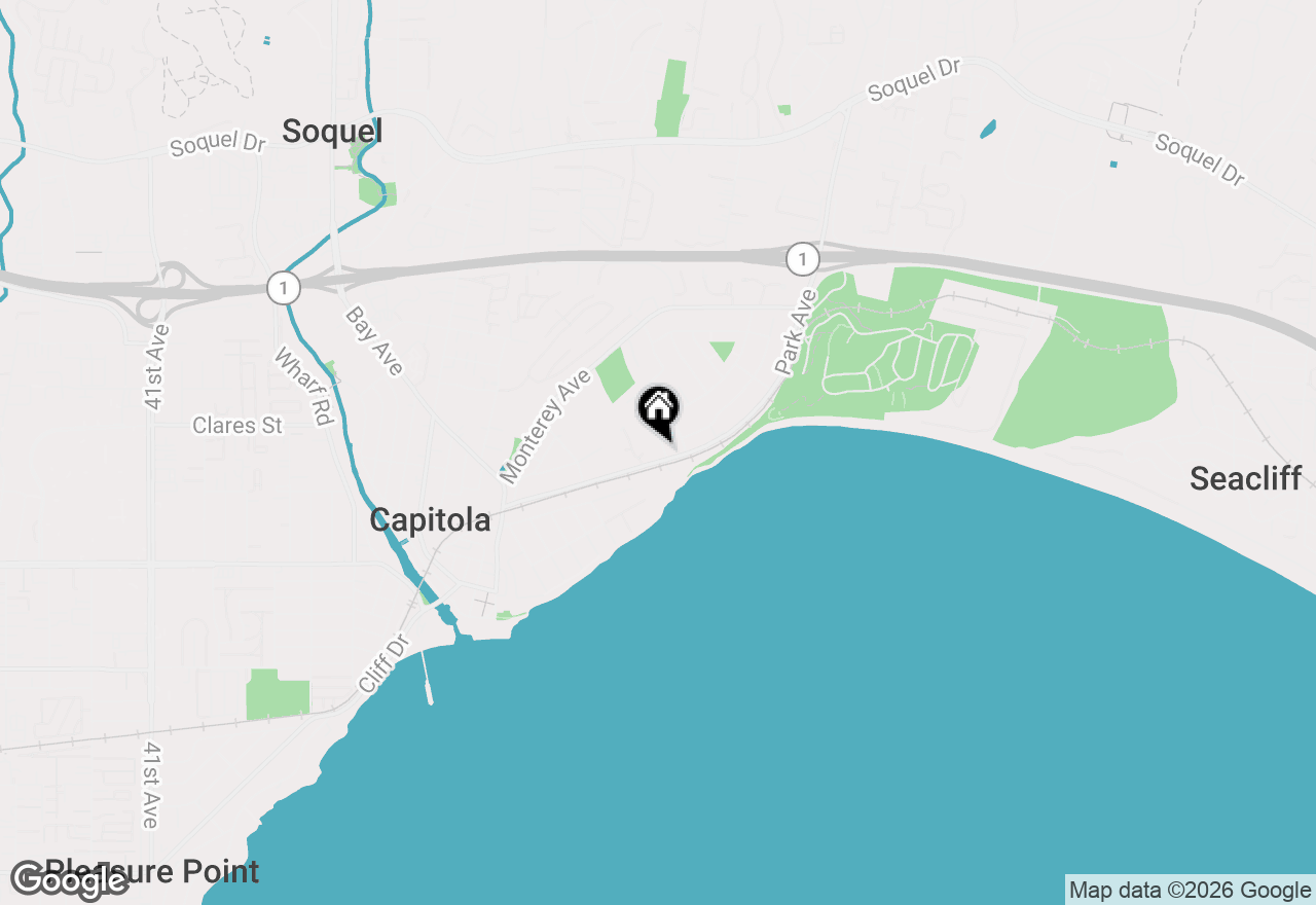 Map of 105 Wesley Street, Capitola, CA 95010