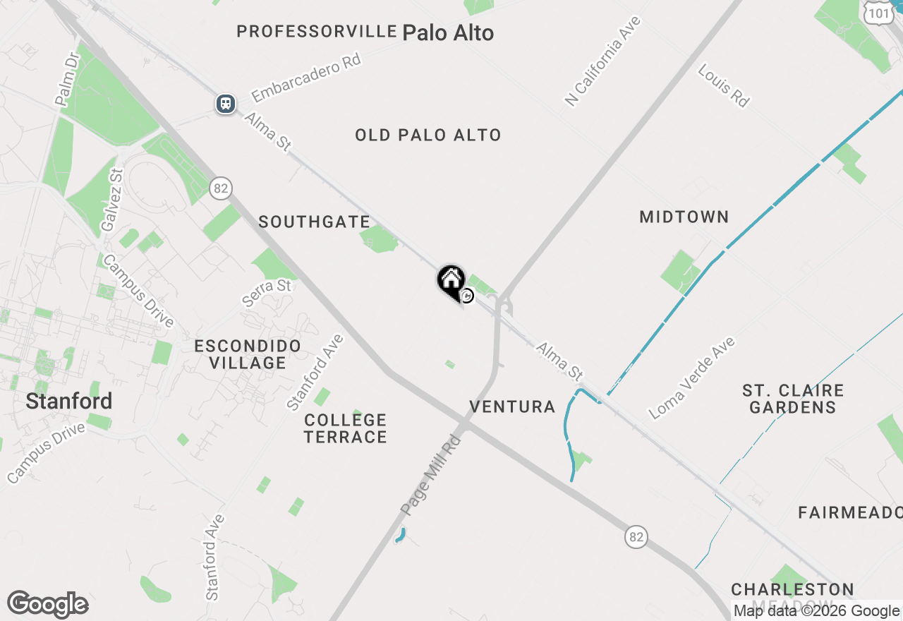 Map of 161 California Avenue #K104, Palo Alto, CA 94306
