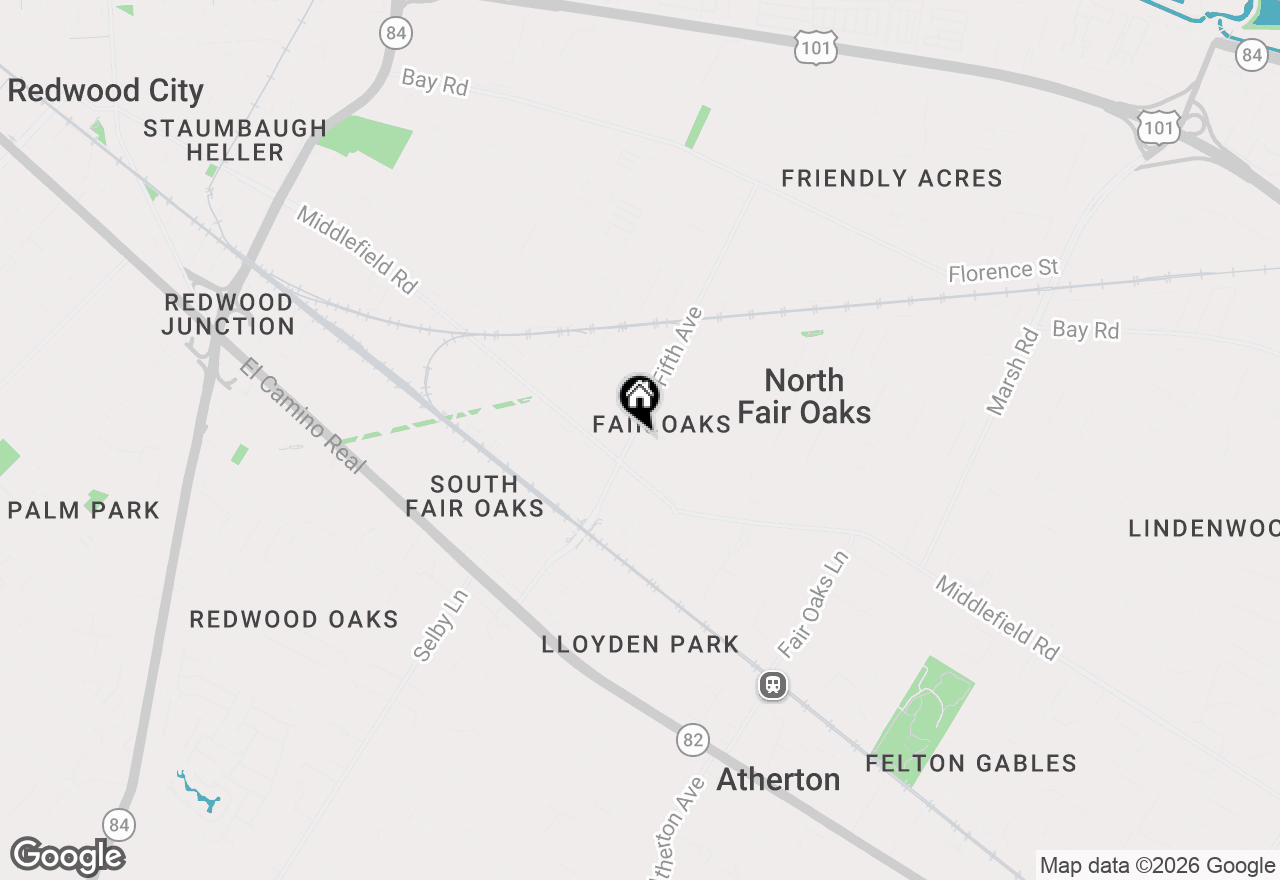 Map of 424 5th Avenue, Redwood City, CA 94063