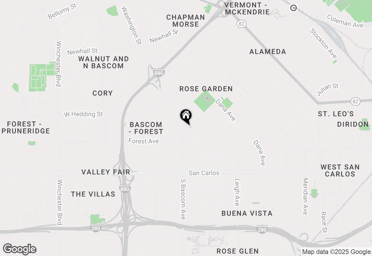 Map of 1955 Naglee Avenue, San Jose, CA 95126