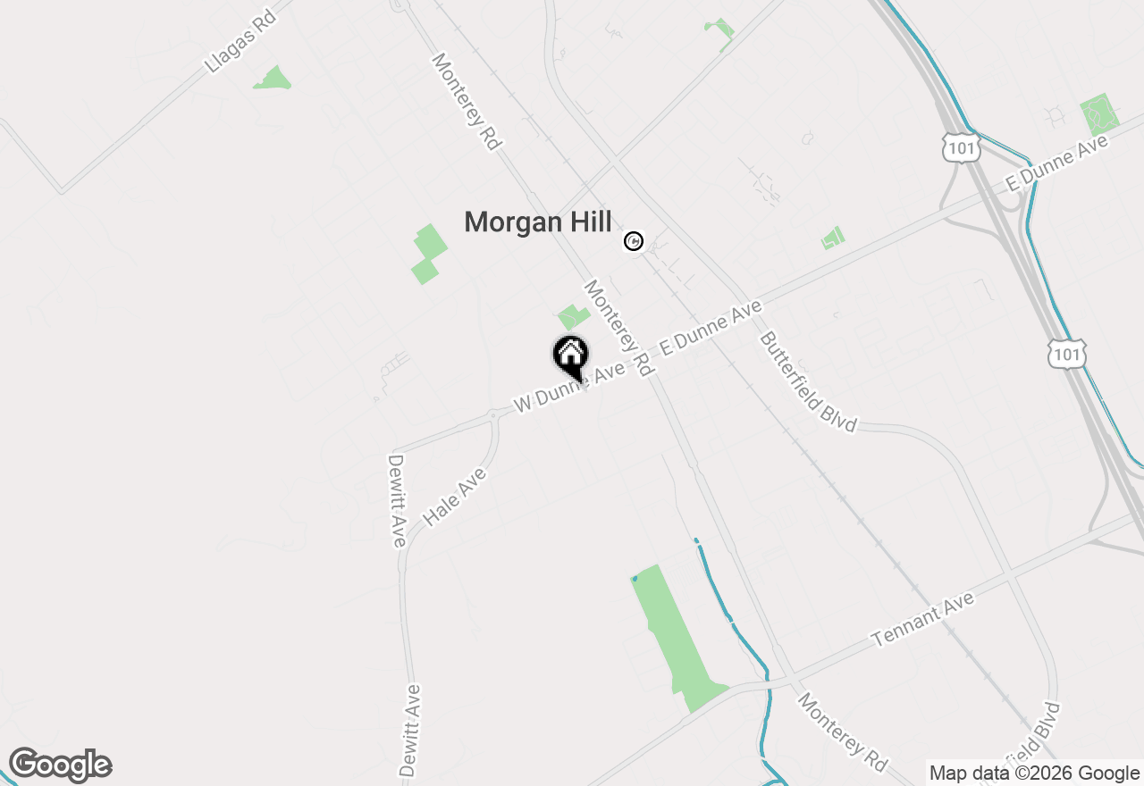 Map of 156 W Dunne Avenue, Morgan Hill, CA 95037