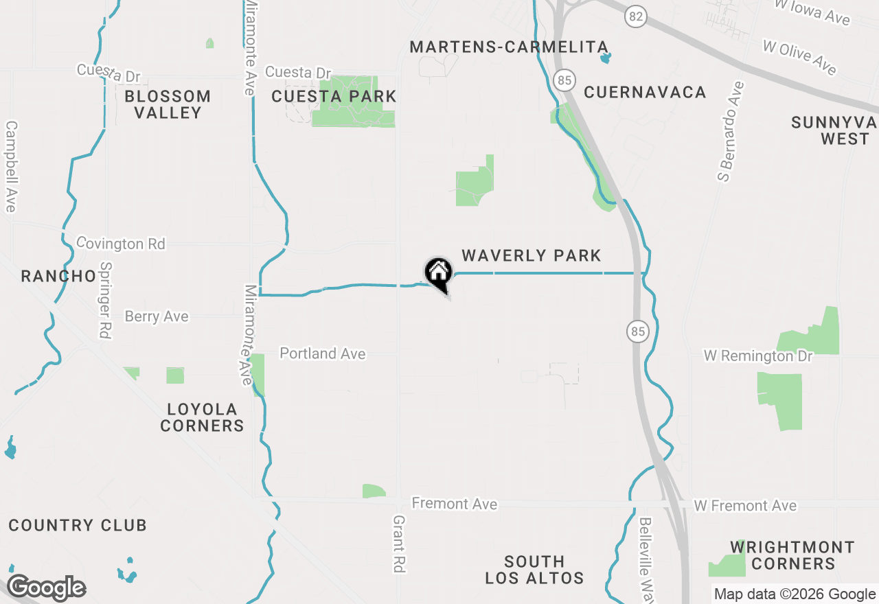 Map of 3377 Filomena Court, Mountain View, CA 94040