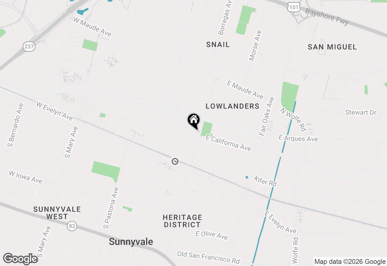 Map of 218 N Murphy Avenue, Sunnyvale, CA 94086