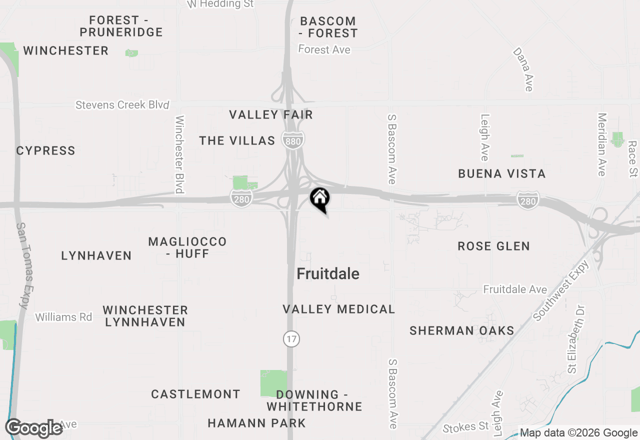 Map of 625 Empey Way, San Jose, CA 95128