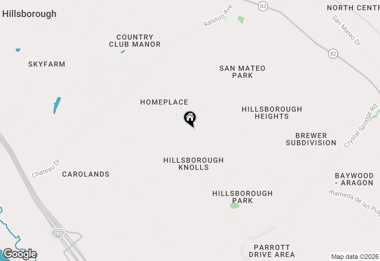 Map of 433 El Centro Road, Hillsborough, CA 94010