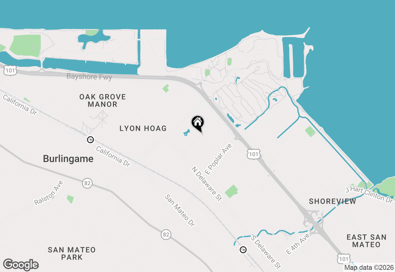 Map of 803 N Humboldt Street #405, San Mateo, CA 94401