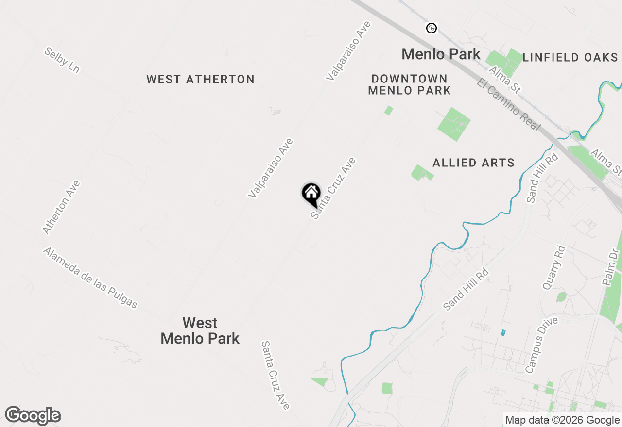 Map of 1100 Hobart Street, Menlo Park, CA 94025