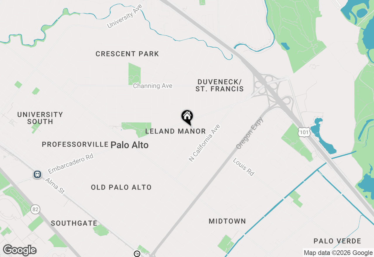 Map of 1919 Barbara Drive, Palo Alto, CA 94303