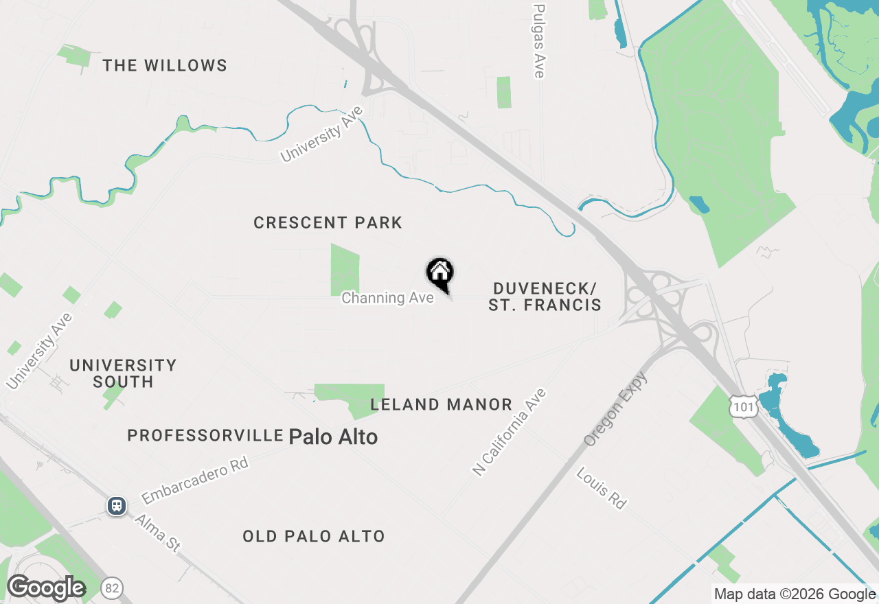 Map of 1624 Channing Avenue, Palo Alto, CA 94303