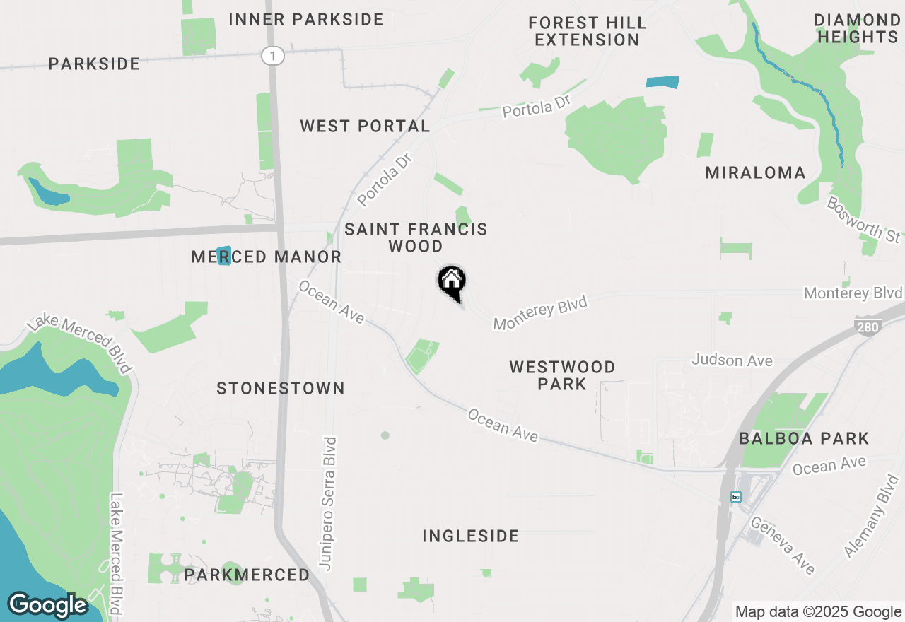Map of 245 Westgate Drive, San Francisco, CA 94127