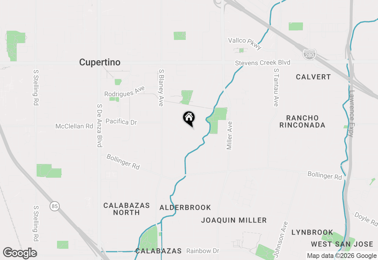 Map of 10536 Davison Avenue, Cupertino, CA 95014