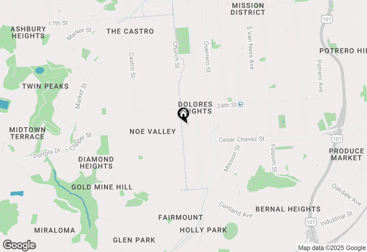 Map of 1325 Church, San Francisco, CA 94114