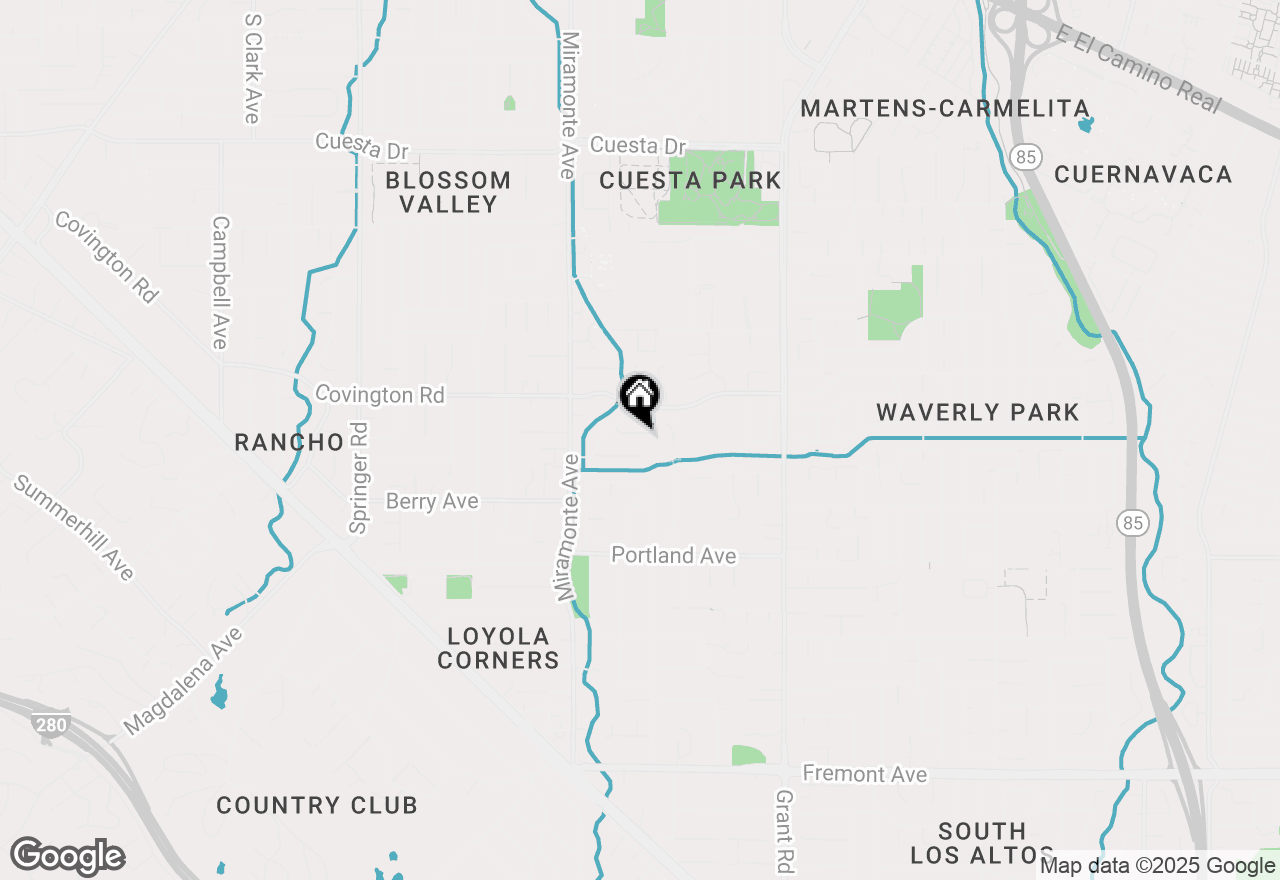 Map of 1098 Muir Way, Los Altos, CA 94024