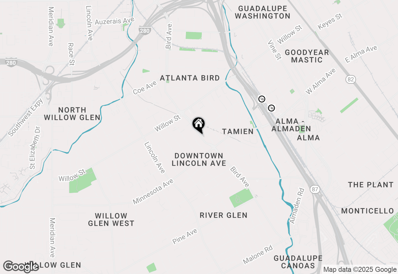 Map of 1275 Bird Avenue, San Jose, CA 95125