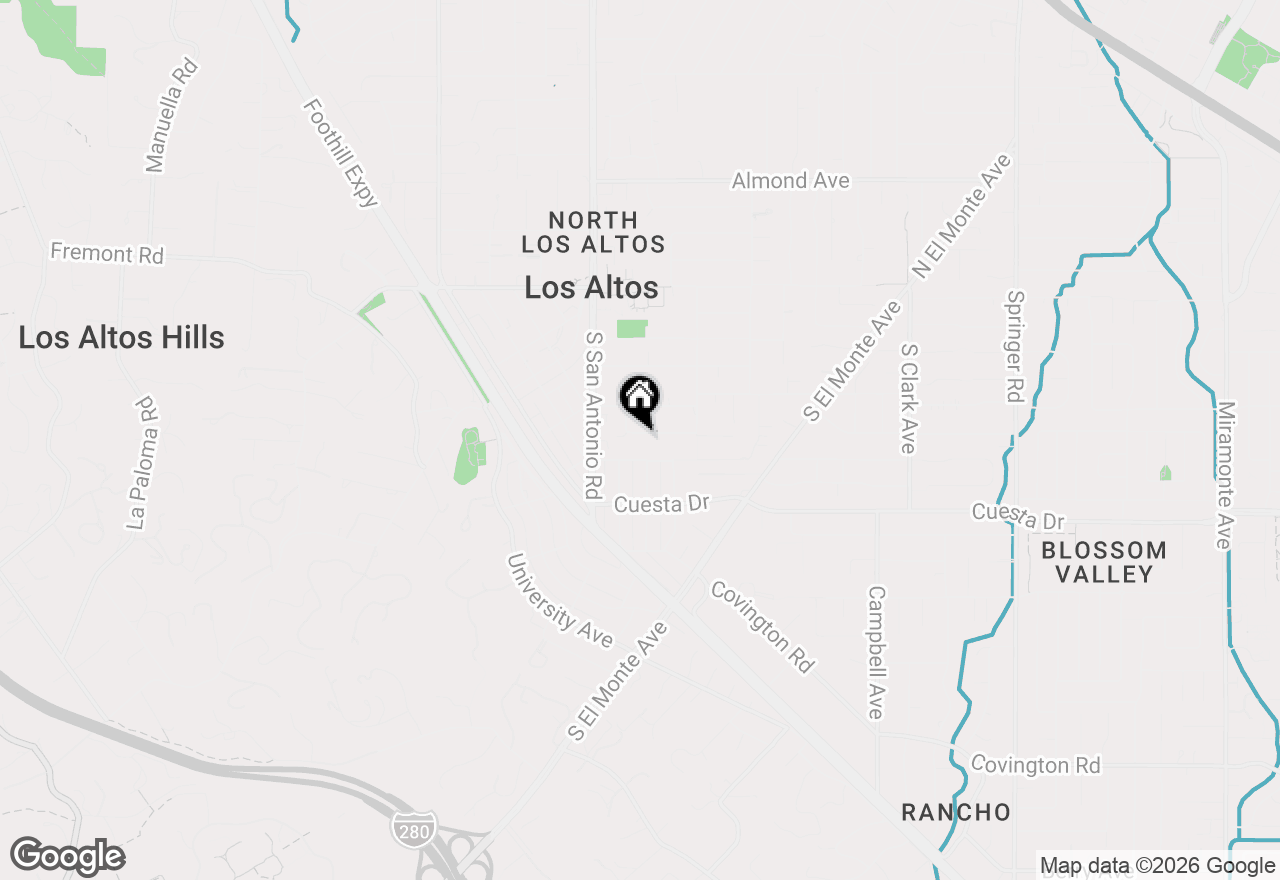 Map of 90 Marvin Avenue, Los Altos, CA 94022