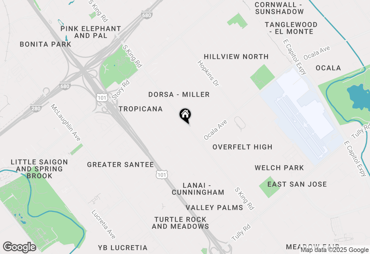 Map of 1635 S King Road, San Jose, CA 95122