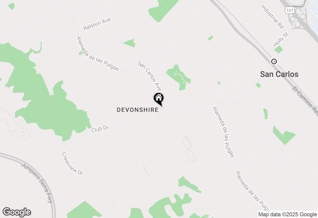 Map of 108 Beverly Drive, San Carlos, CA 94070