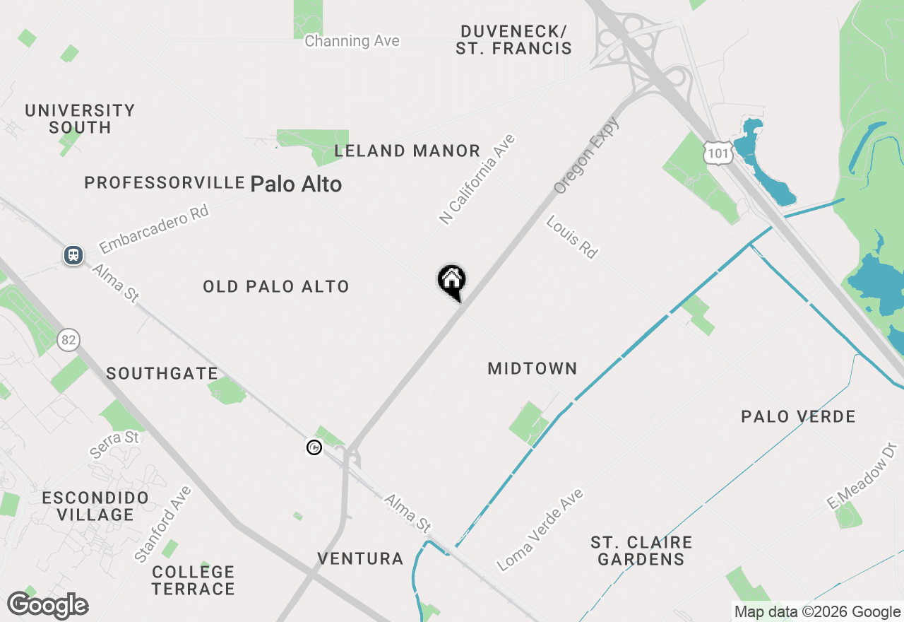 Map of 699 Oregon Avenue, Palo Alto, CA 94301