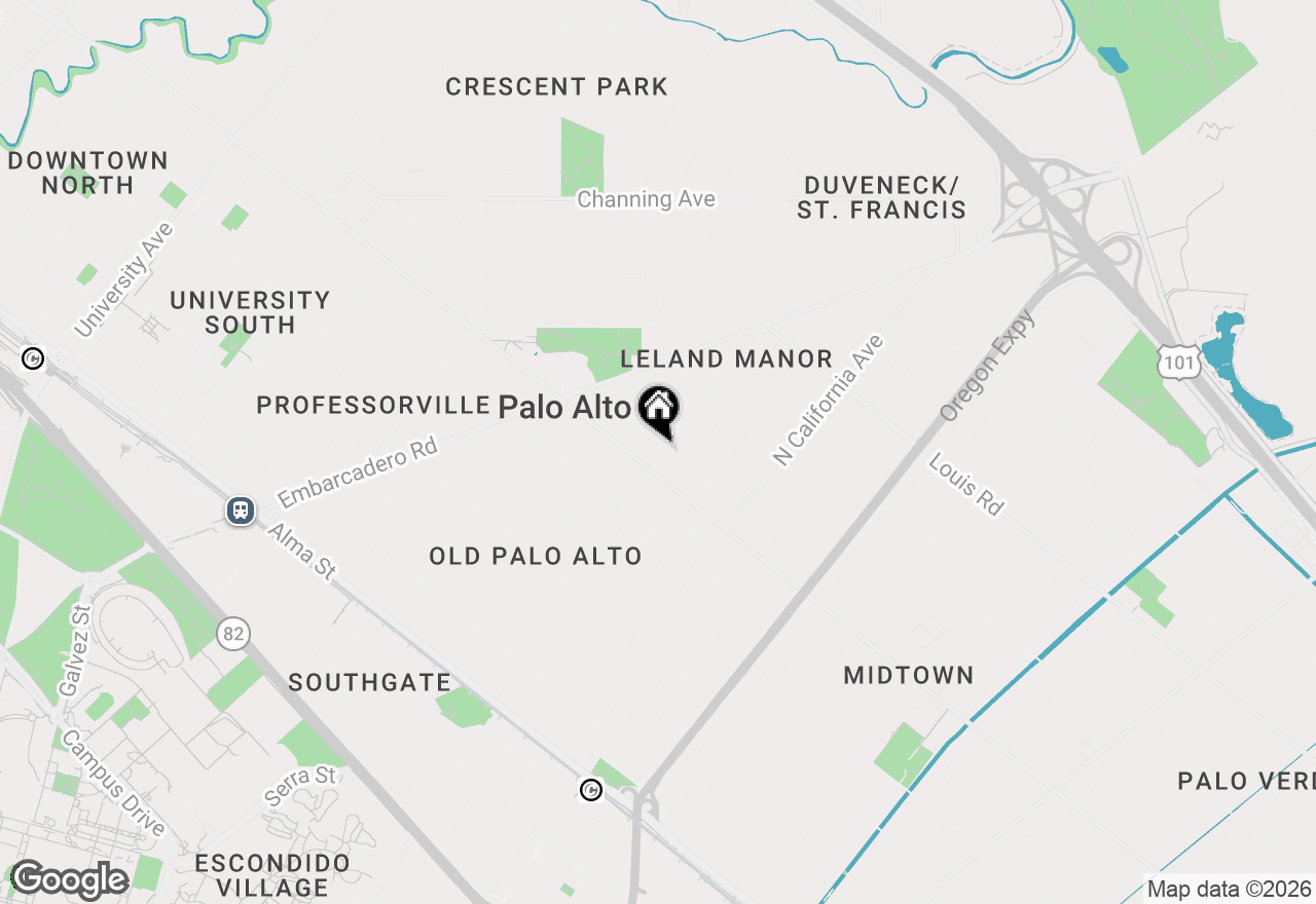 Map of 1880 Fulton Street, Palo Alto, CA 94303