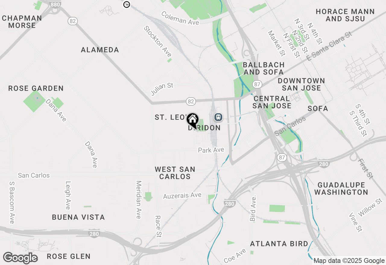 Map of 124 Sunol Street, San Jose, CA 95126
