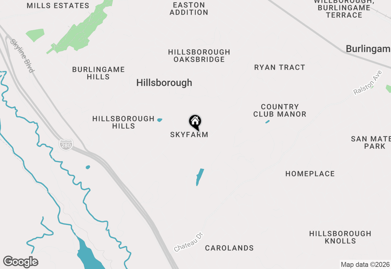 Map of 950 Macadamia Drive, Hillsborough, CA 94010