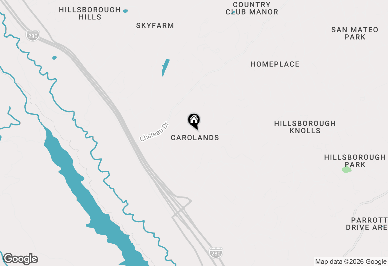 Map of 20 Castle Court, Hillsborough, CA 94010