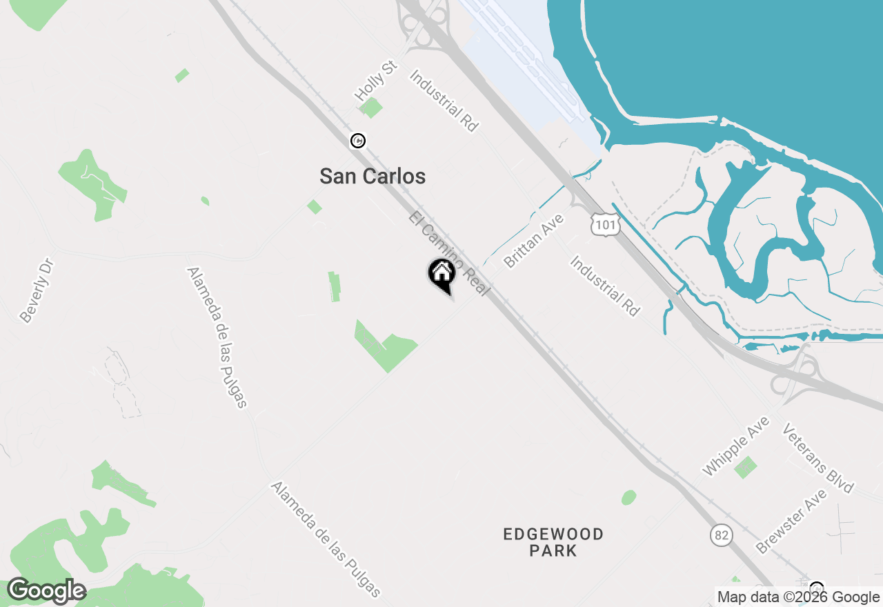 Map of 1022 Walnut Street, San Carlos, CA 94070