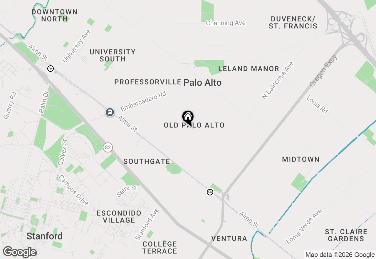 Map of 337 Tennyson Avenue, Palo Alto, CA 94301