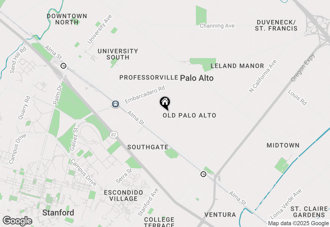 Map of 265 Coleridge Ave, Palo Alto, CA 94301