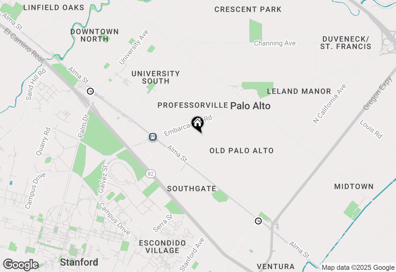 Map of 1404 Bryant Street, Palo Alto, CA 94301