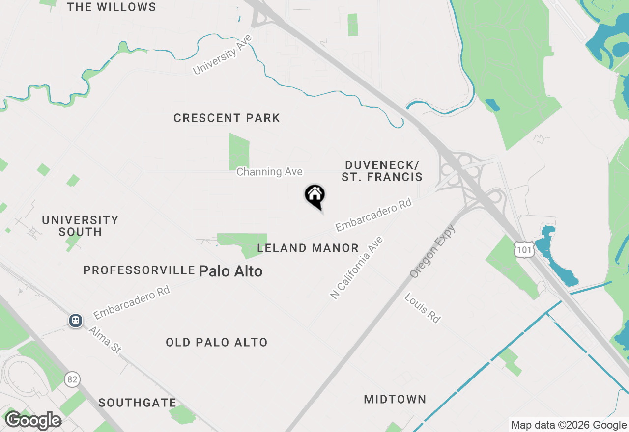 Map of 124 Lois Lane, Palo Alto, CA 94303