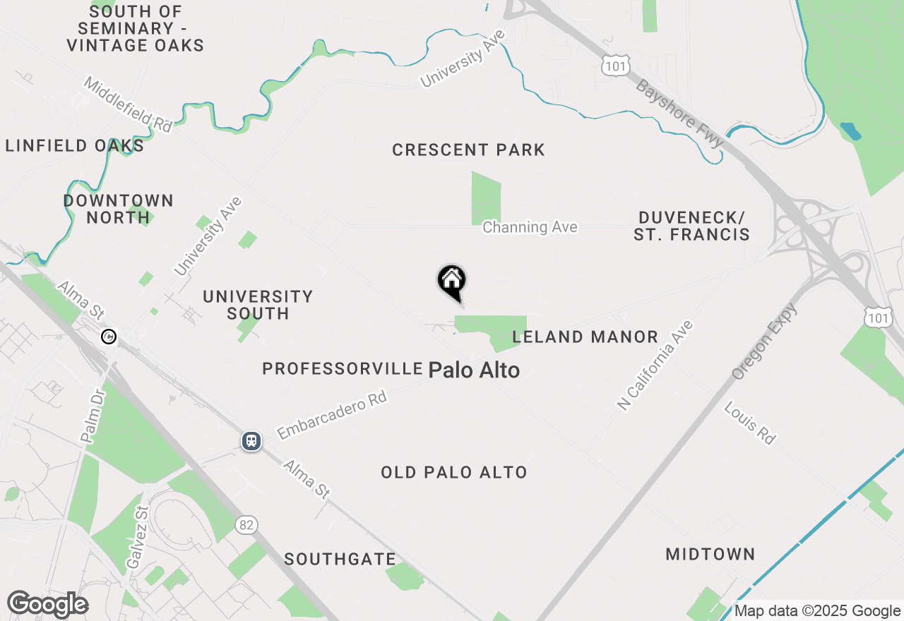 Map of 1119 Hopkins Avenue, Palo Alto, CA 94301