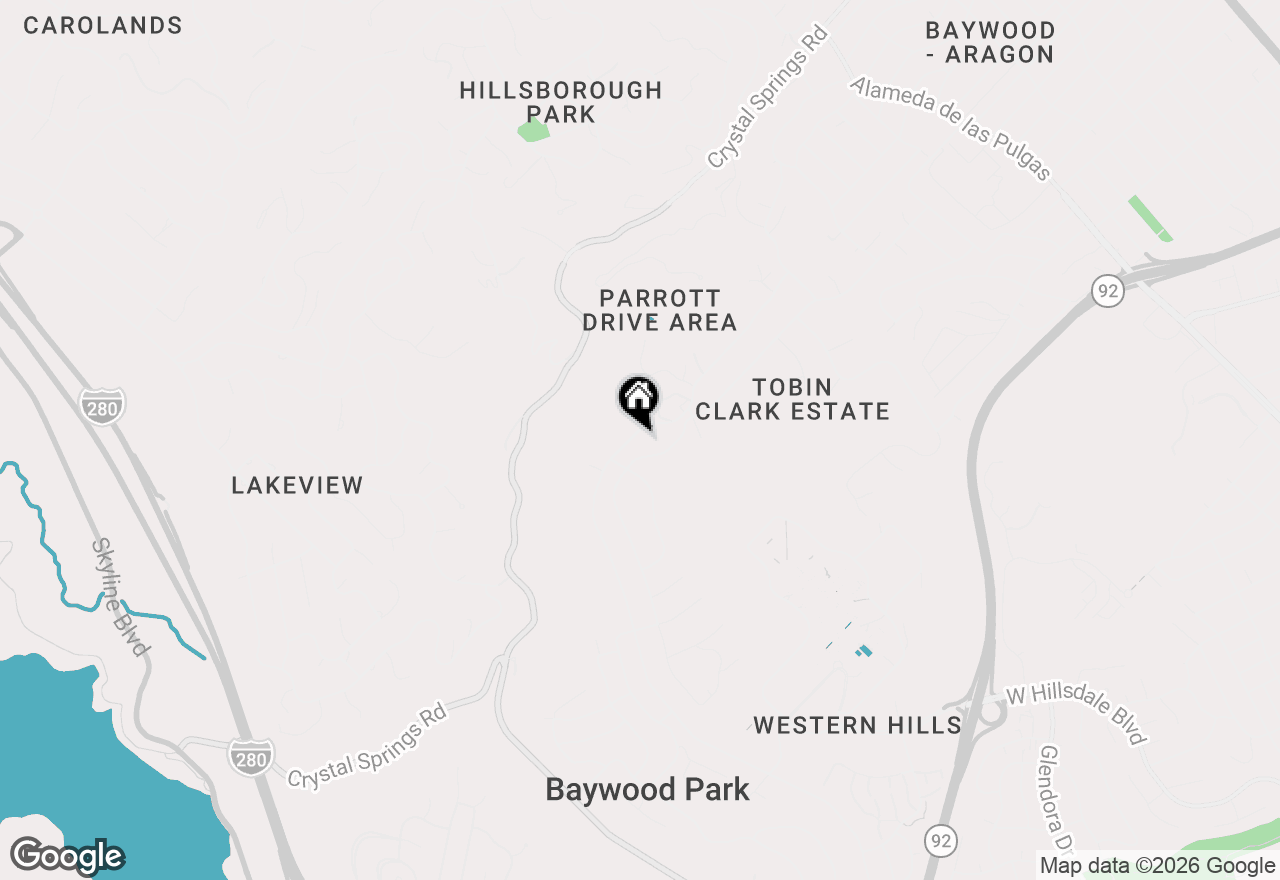Map of 1061 Parrott Drive, Hillsborough, CA 94010