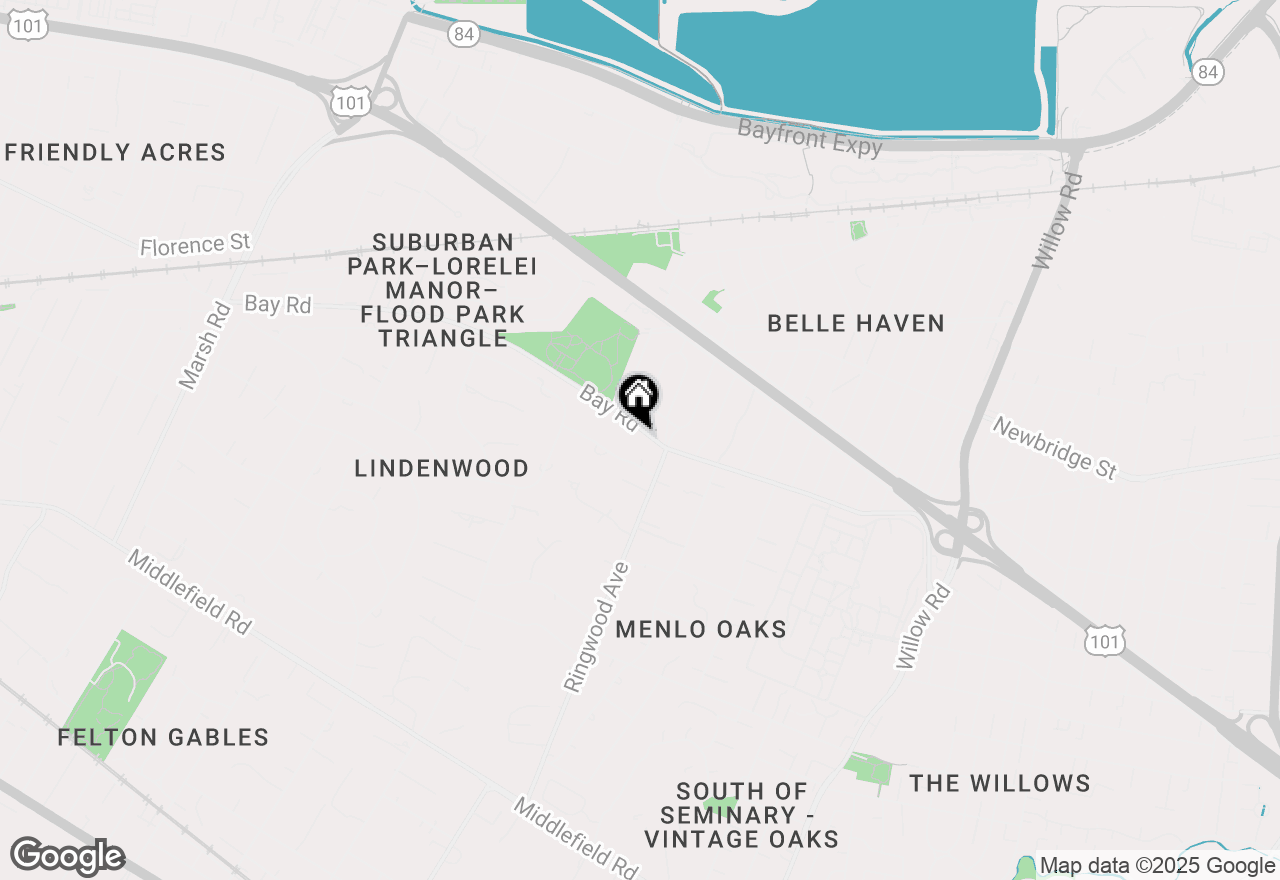 Map of 352 Bay Road, Atherton, CA 94027