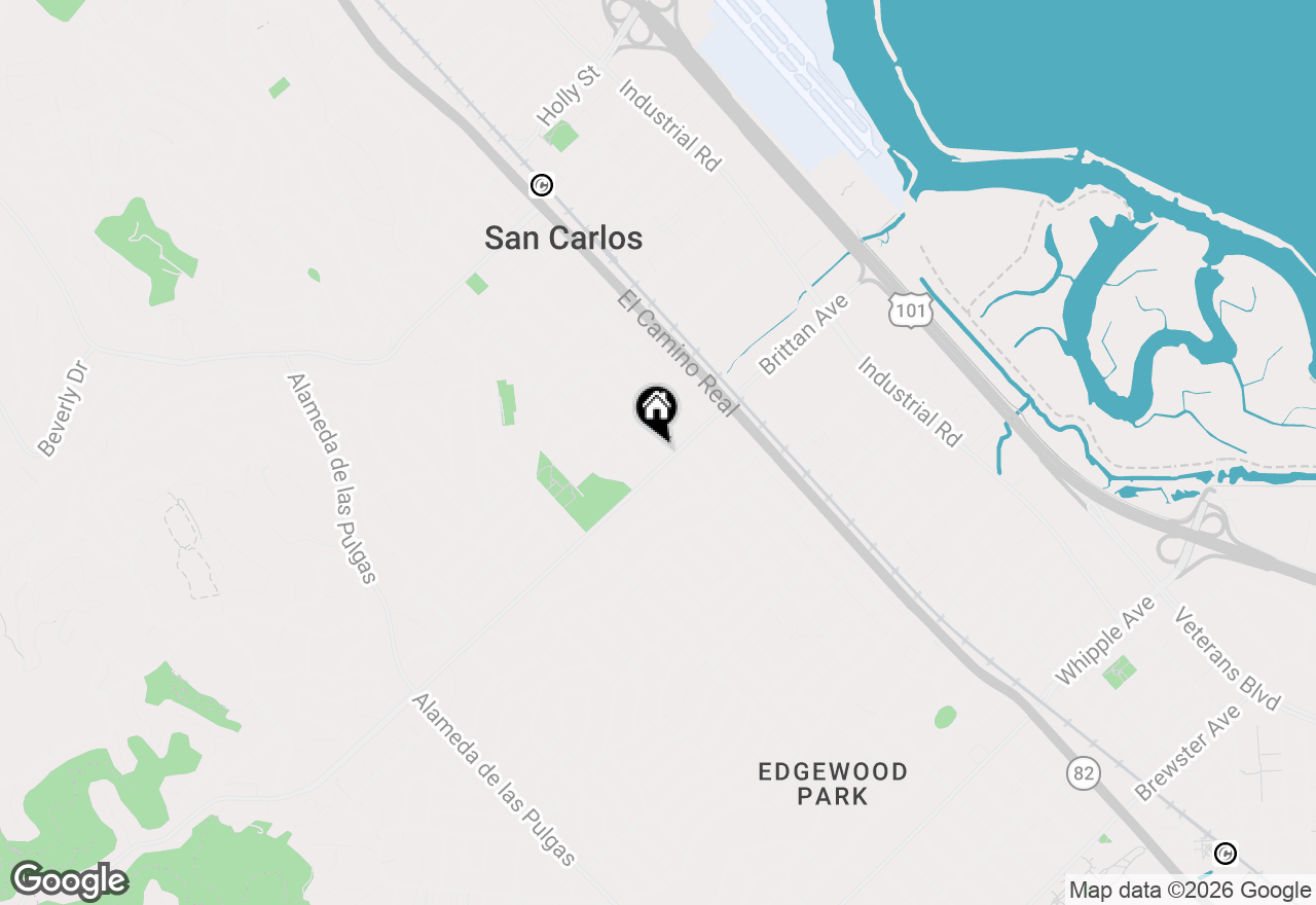 Map of 1030 Elm Street, San Carlos, CA 94070